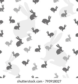 Bunny rabbits easter egg hunt preparation, a load of cute hares laying eggs on a green grass field, looking at the viewer like they are busted doing smth secret, seamless pattern, background texture