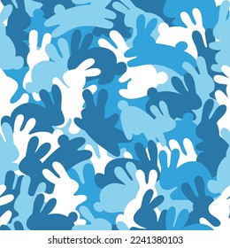 Bunny, Rabbits seamless pattern background, easter, silhouette, wallpaper, interior, camouflage, vector image