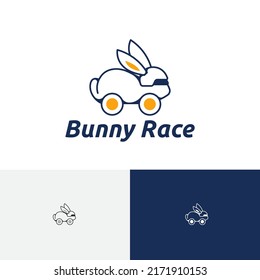 Bunny Race Rabbit Car Fun Ride Automotive Logo