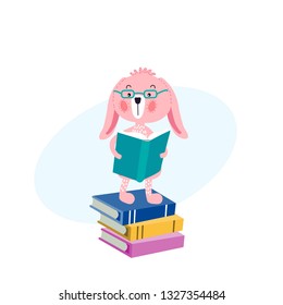 
Bunny reader with a book