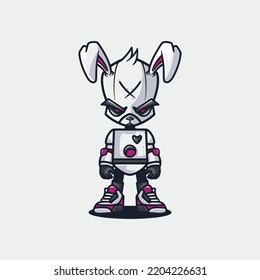 bunny robotic vector character logo