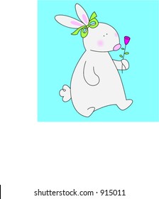 bunny with rose