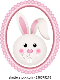 Bunny round tag label