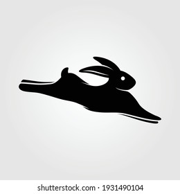 Icono de ejecución de conejo o de ejecución de conejo aislado en fondo blanco. Ilustración del vector 
