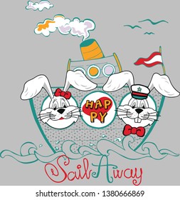 bunny  sailor tee design