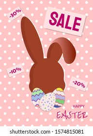 bunny sale easter banner vector illustration EPS 10