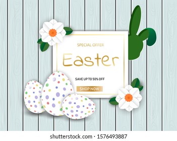 bunny sale easter banner vector illustration EPS 10