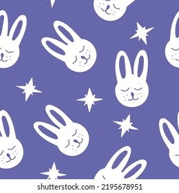bunny seamless pattern hand drawn