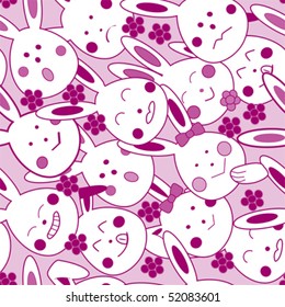 Bunny Seamless Pattern; vector format