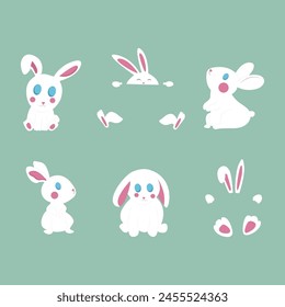 Bunny set icon vector illustration design isolated logo