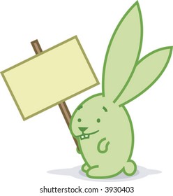 Bunny with Sign