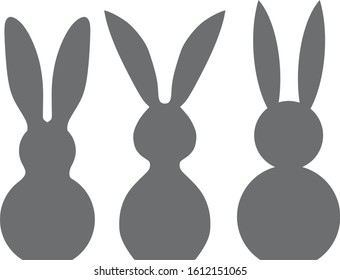 Bunny silhouette easter rabbit sitting