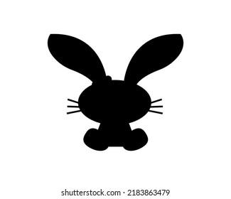 bunny silhouette icon illustration  template for many purpose. Isolated on white background
