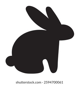 Bunny silhouette. Isolated icon. Vector design. Illustration on white background.
