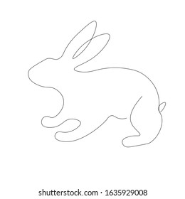 Bunny silhouette on white background vector illustration