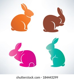 bunny silhouette vector collection