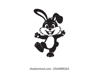 bunny silhouette vector design .rabbit silhouette vector for easter 