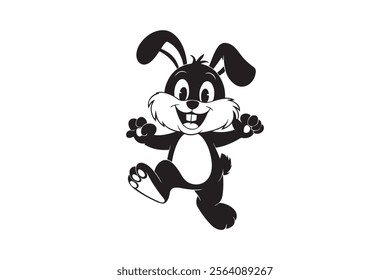 bunny silhouette vector design .rabbit silhouette vector for easter 