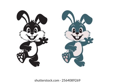 bunny silhouette vector design .rabbit silhouette vector for easter 