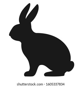 Bunny silhouette vector icon on white background. Rabbit silhouette icon.
