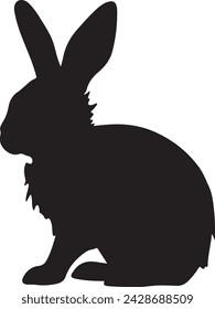 Bunny silhouette vector illustration white background
