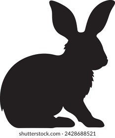 Bunny silhouette vector illustration white background