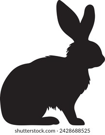 Bunny silhouette vector illustration white background