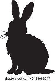 Bunny silhouette vector illustration white background