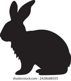 Bunny silhouette vector illustration white background
