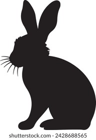 Bunny silhouette vector illustration white background