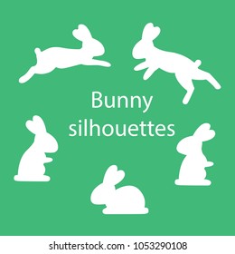 Bunny silhouettes in different poses