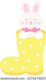 Bunny sitting boot vector illustration	