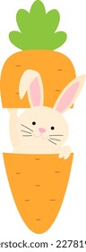 Bunny sitting carrot vector illustration