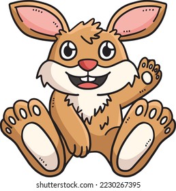  Bunny Sitting Cartoon Colored Clipart 