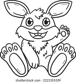  Bunny Sitting Isolated Coloring Page for Kids