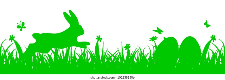 Bunny Sitting In The Meadow, Easter concept – vector