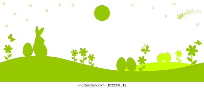 Bunny Sitting In The Meadow, Easter concept – for stock vector