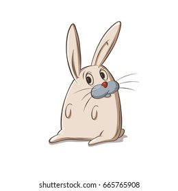  bunny sitting, vector image, Cartoon character, illustration