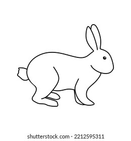 Bunny sketch isolated. Rabbit linear illustration. Rabbit in doodle style. Hare vector eps10