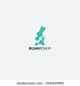 Bunny Skip media industry logo design vector