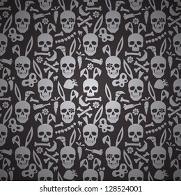 bunny skull seamless dark wallpaper