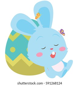 Bunny sleeping in egg, character