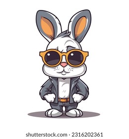 bunny with a smile wearing glasses