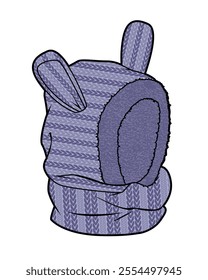 	
Bunny snood design technical flat sketch vector mockup template.