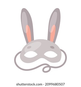 Bunny Snout Mask as Party Birthday Photo Booth Prop Vector Illustration