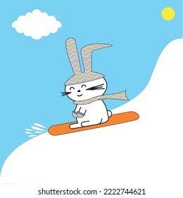 Bunny in the Snow Illustration