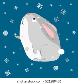 Bunny and snowflakes