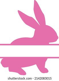 Bunny Split Isolated Vector Name frame