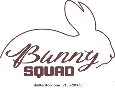 Bunny squad- easter bunny t-shirt line art illustration