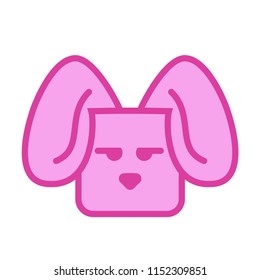 bunny stylized flat vector sticker